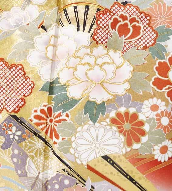 【中古品】振袖・エンジ下黒波【b232】/成人式/卒業式/結婚式/