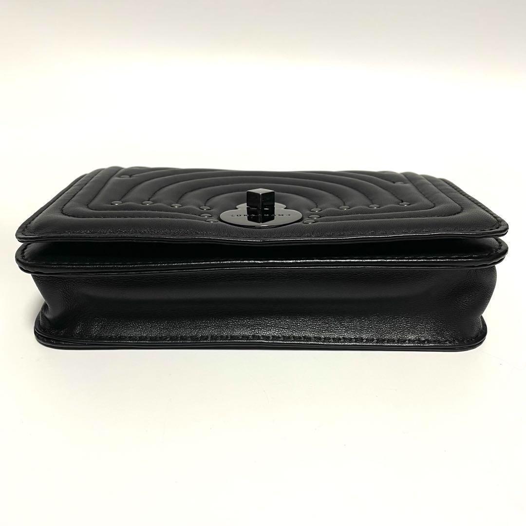 ✨美品✨LONGCHAMP キャヴァルケイド レザー チェーンクロスボディバッグ