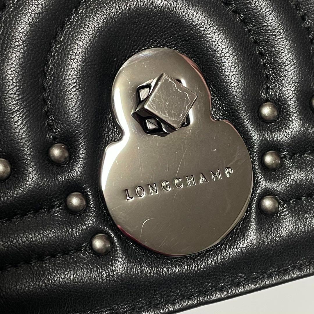 ✨美品✨LONGCHAMP キャヴァルケイド レザー チェーンクロスボディバッグ