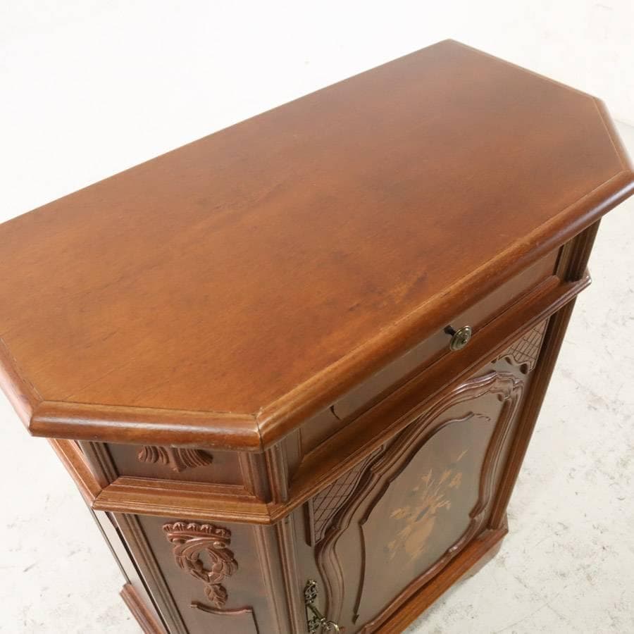 値下ヴェローナクラシック 象嵌 サイドボード 幅80cm 鍵付き イタリア製