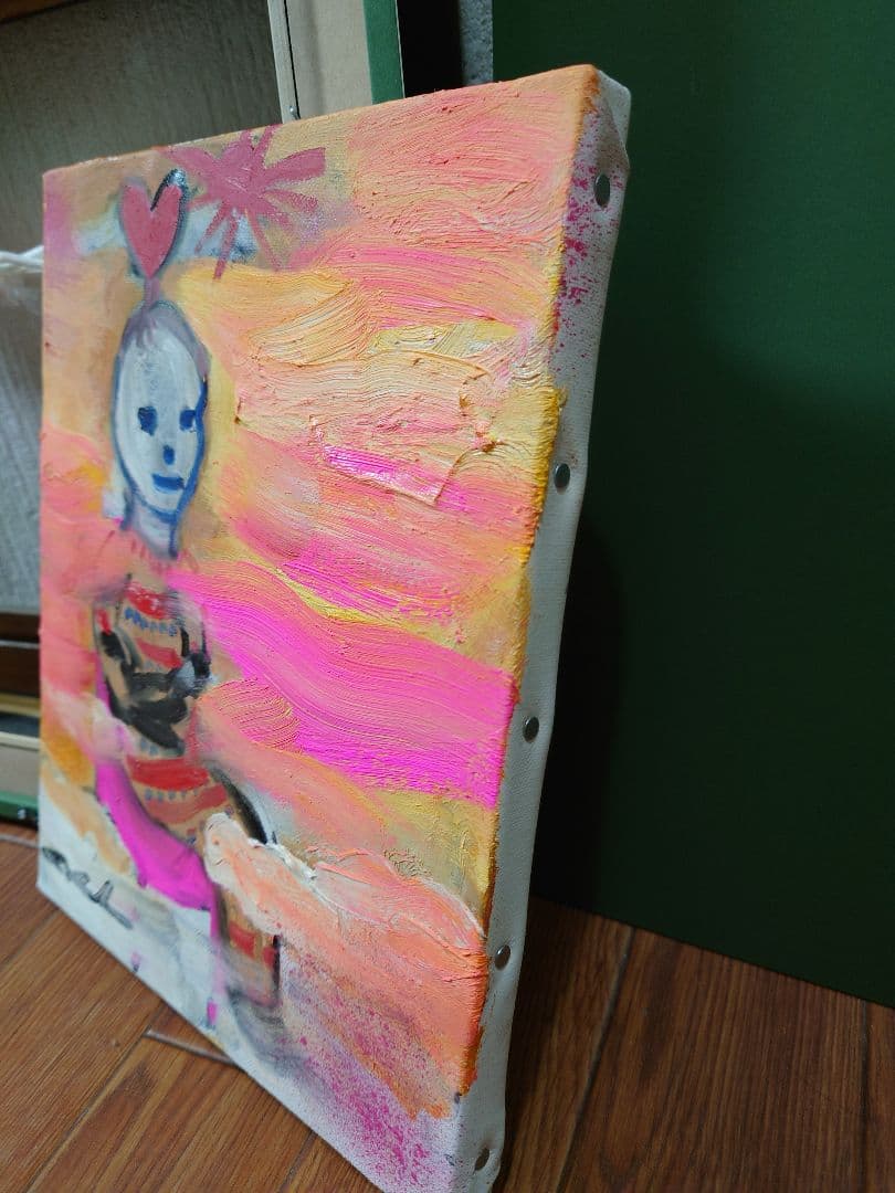 田中拓馬 「空中散歩」真筆 油絵 油彩 F3号 絵画