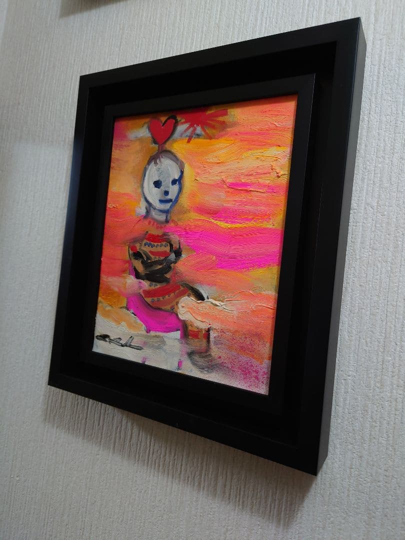 田中拓馬 「空中散歩」真筆 油絵 油彩 F3号 絵画