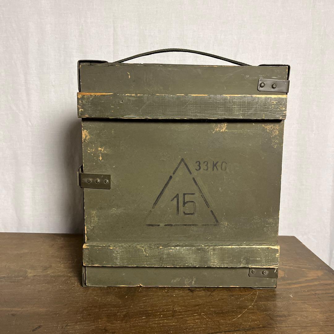 ユーロミリタリー実物◾️木製ボックス キャリーケース アンモボックス 収納ボックス