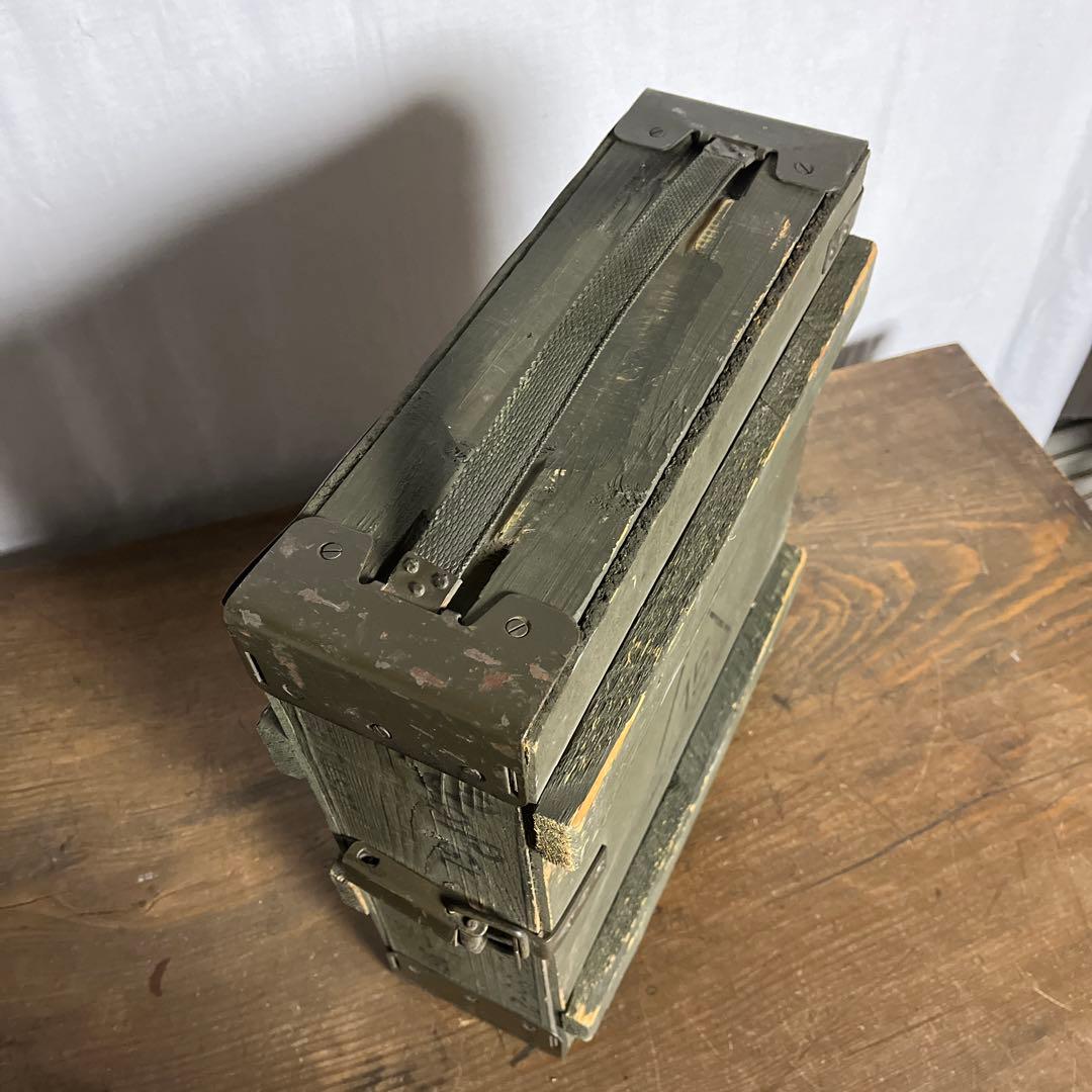 ユーロミリタリー実物◾️木製ボックス キャリーケース アンモボックス 収納ボックス