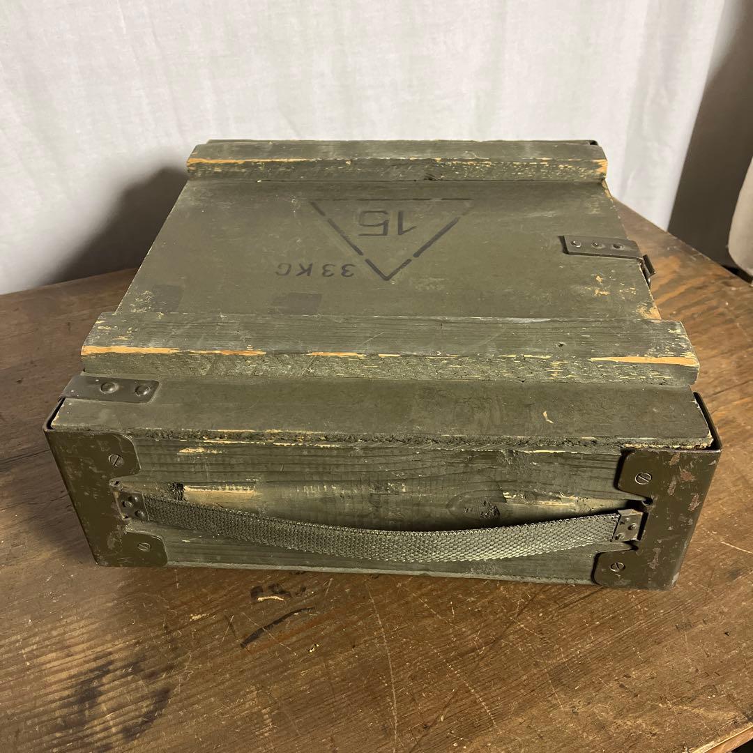 ユーロミリタリー実物◾️木製ボックス キャリーケース アンモボックス 収納ボックス