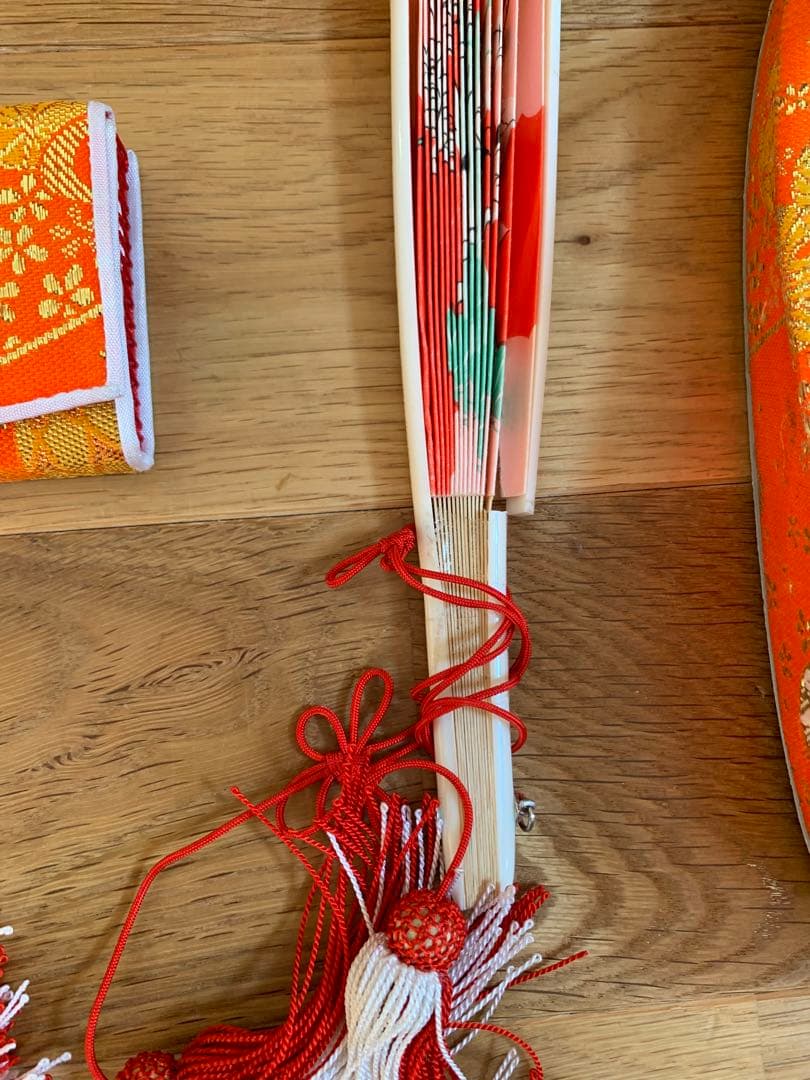 七五三　7歳　フルセット　ピンクの蝶と花模様の着物