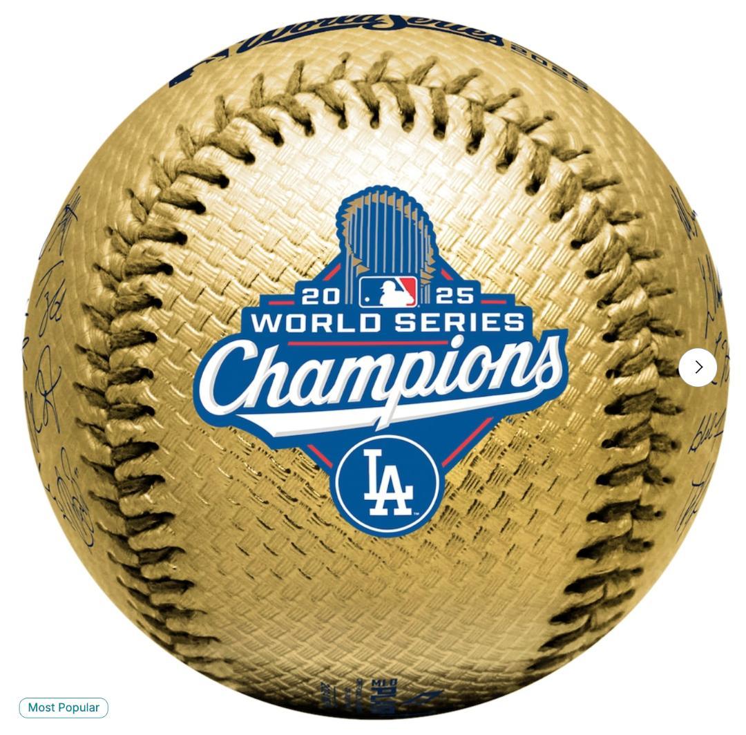 ドジャース 2025 優勝 ゴールドボール レプリカサイン 新品