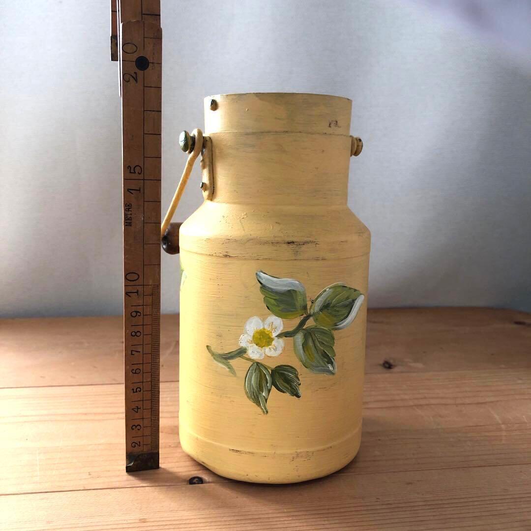 ペイントされた古いミルク缶　アンティーク　フランス　アート　一点物　no.183