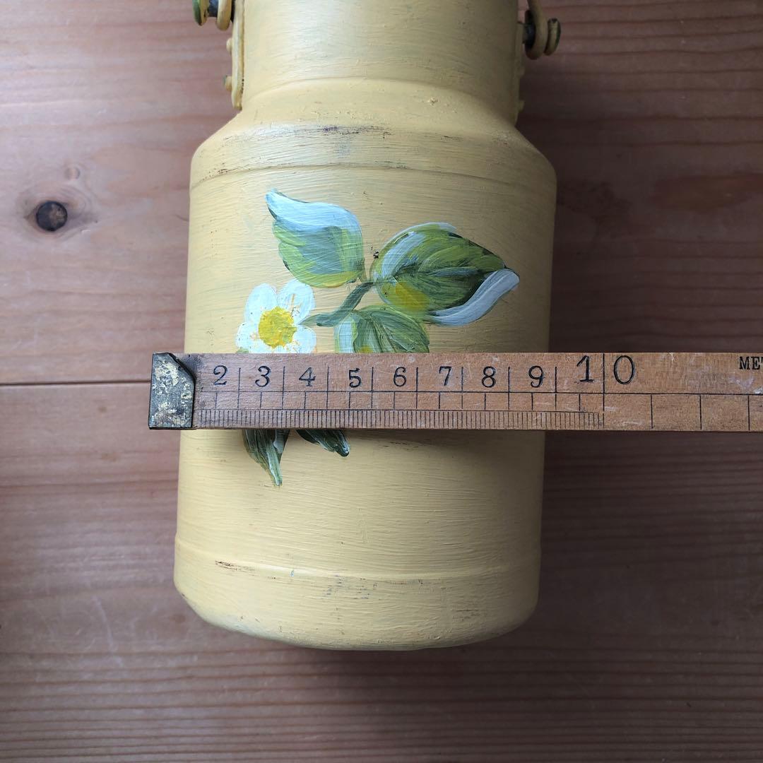 ペイントされた古いミルク缶　アンティーク　フランス　アート　一点物　no.183