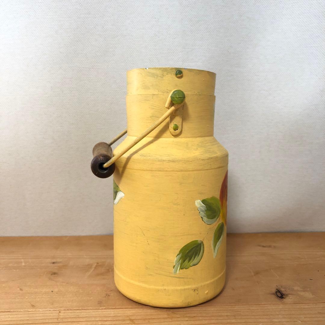 ペイントされた古いミルク缶　アンティーク　フランス　アート　一点物　no.183