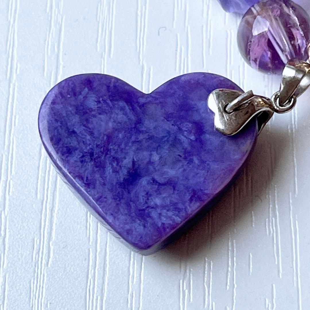 まゆ様♥️チャロアイト＆大玉22.3mmキラキラ✨ラベンダーアメジスト天然石ブレス