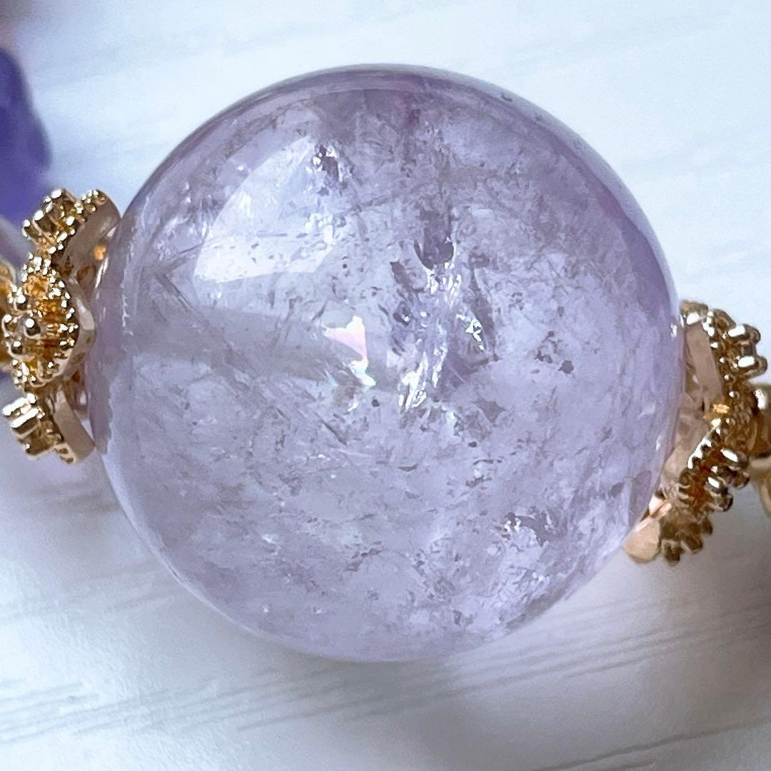 まゆ様♥️チャロアイト＆大玉22.3mmキラキラ✨ラベンダーアメジスト天然石ブレス