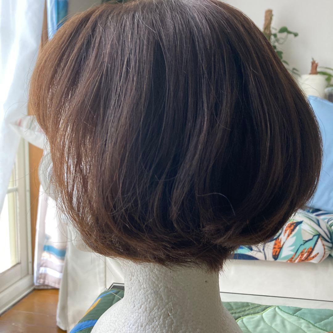 百合子ウィッグ　Sサイズ 50〜53cm ブラウンショートボブウィッグ
