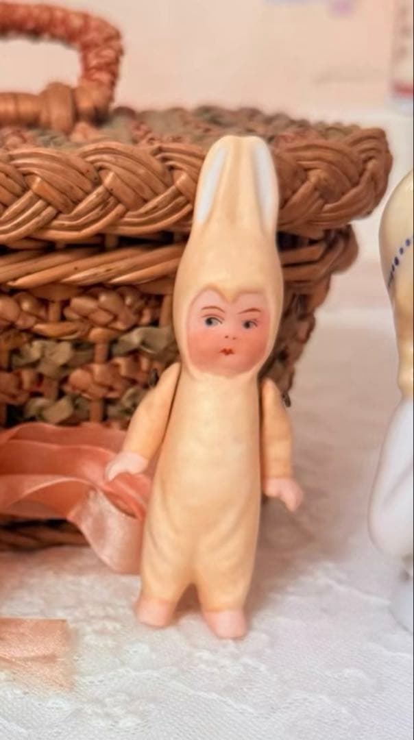 アンティーク　うさぎぬいぐるみ服　ビスクドール