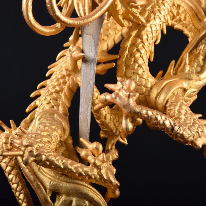 仏教美術　古銅鍍金　龍神　倶利伽羅大龍　不動明王　置物　時代箱付　M　7049