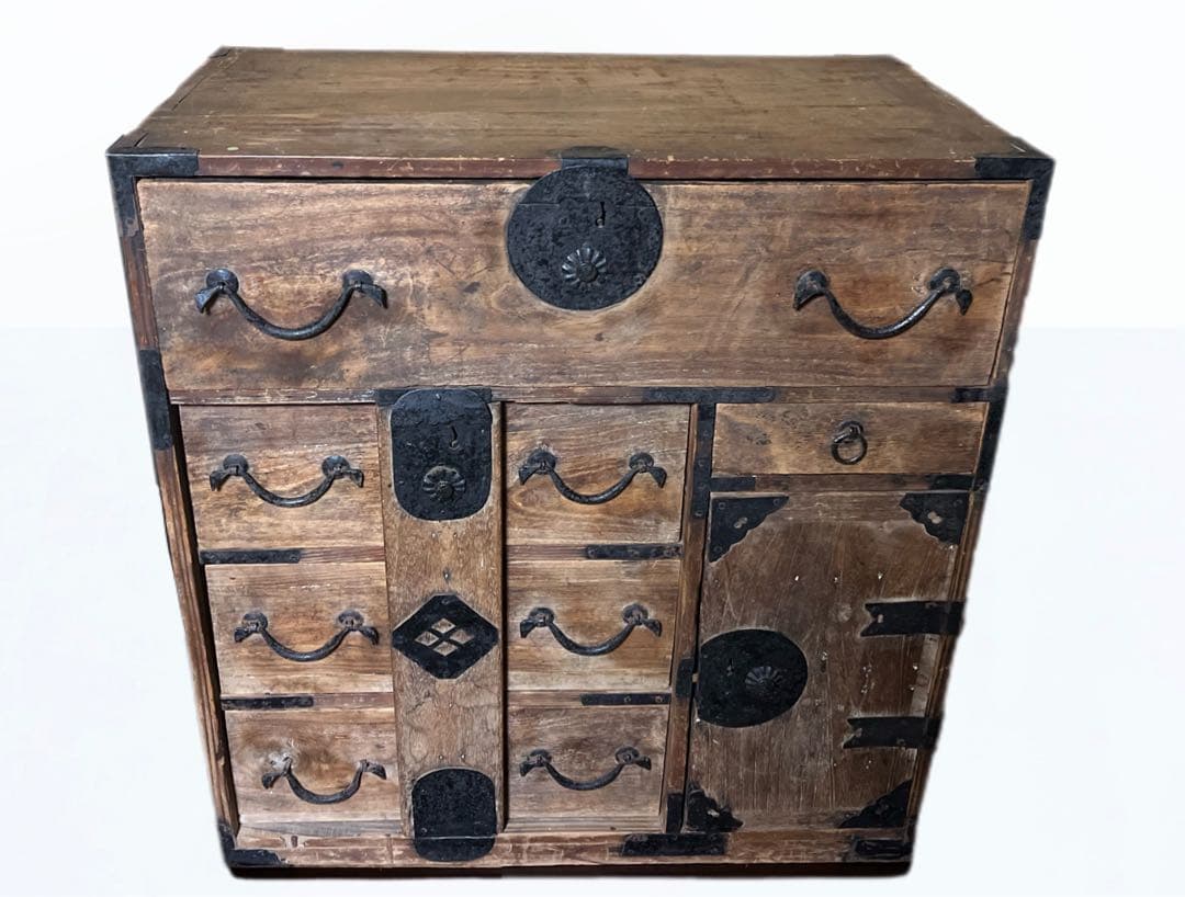 【送料無料】昭和レトロ 古家具◆薬箪笥 薬棚 升目 アンティーク 小物入れにも