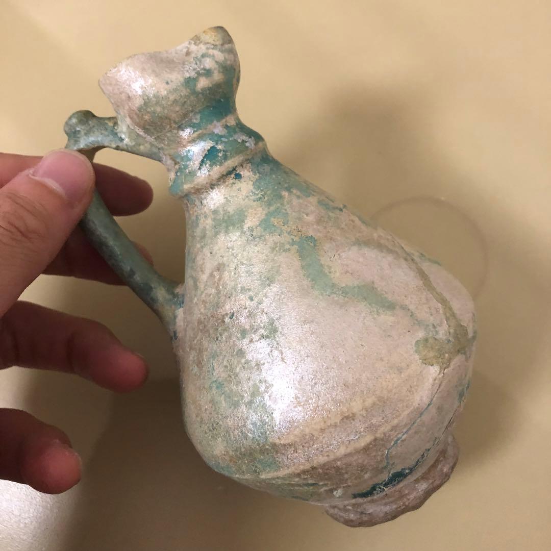 ペルシャ緑釉水注(みずさし)　　5〜6世紀