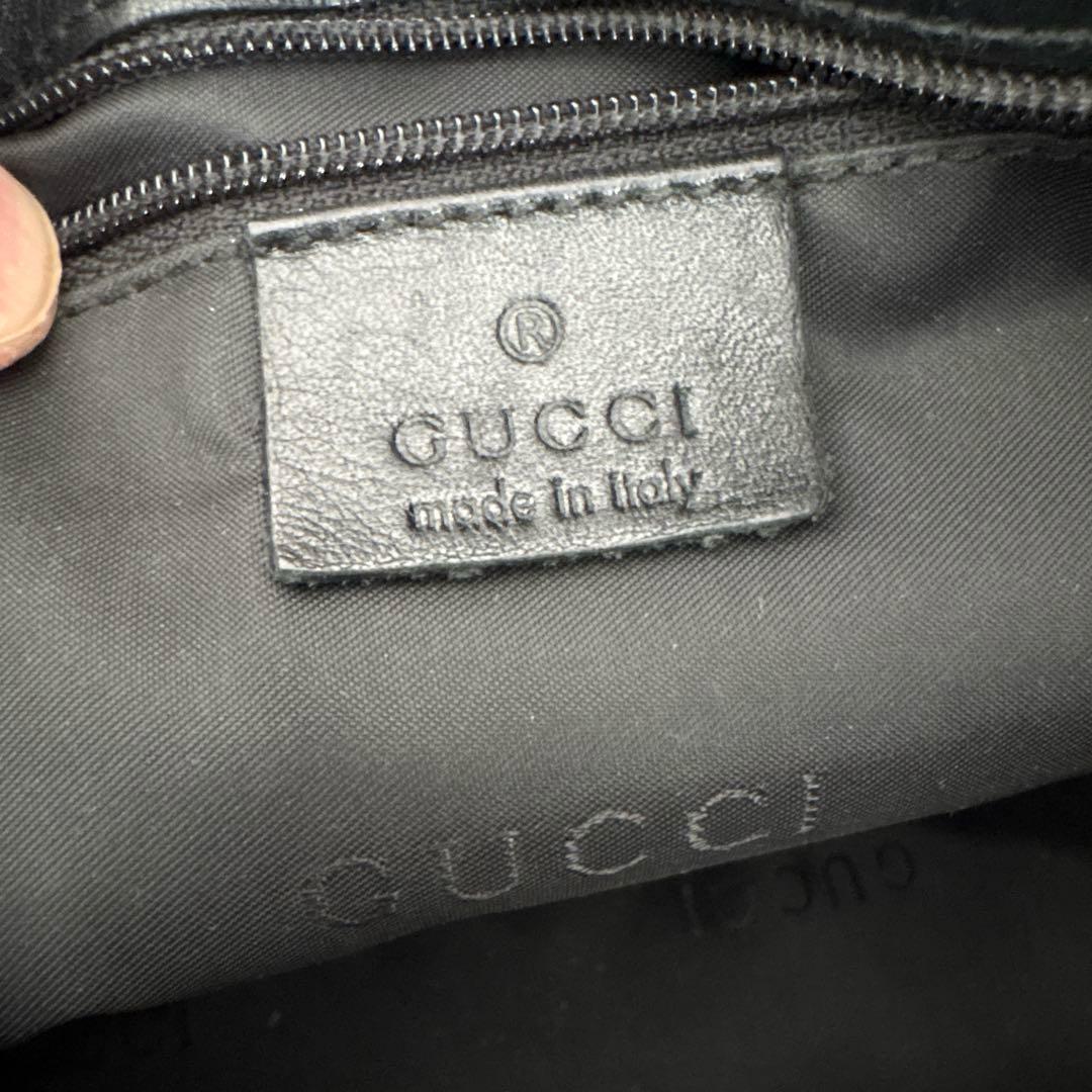 GUCCI グッチ ナイロン×レザー 肩掛けバッグ ワンショルダー　黒
