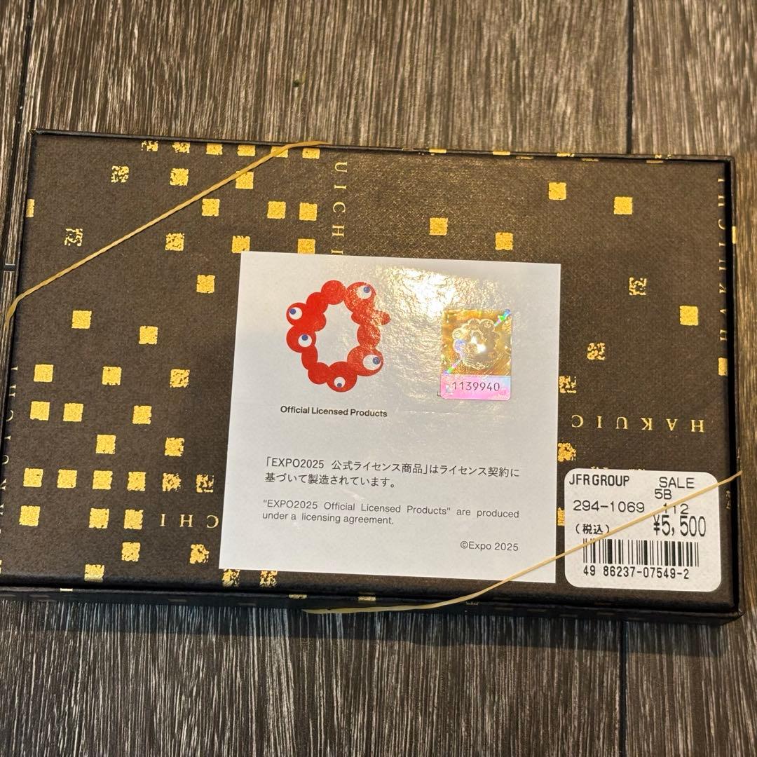 ミャクミャク　ガラストレー　金箔