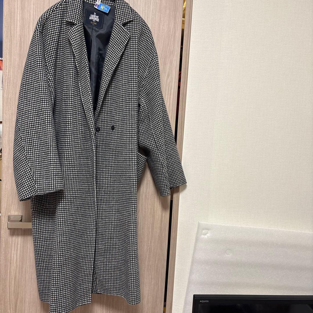 SLOBE IENA HAMILTONダブルフェイスウールロングコート　チェック
