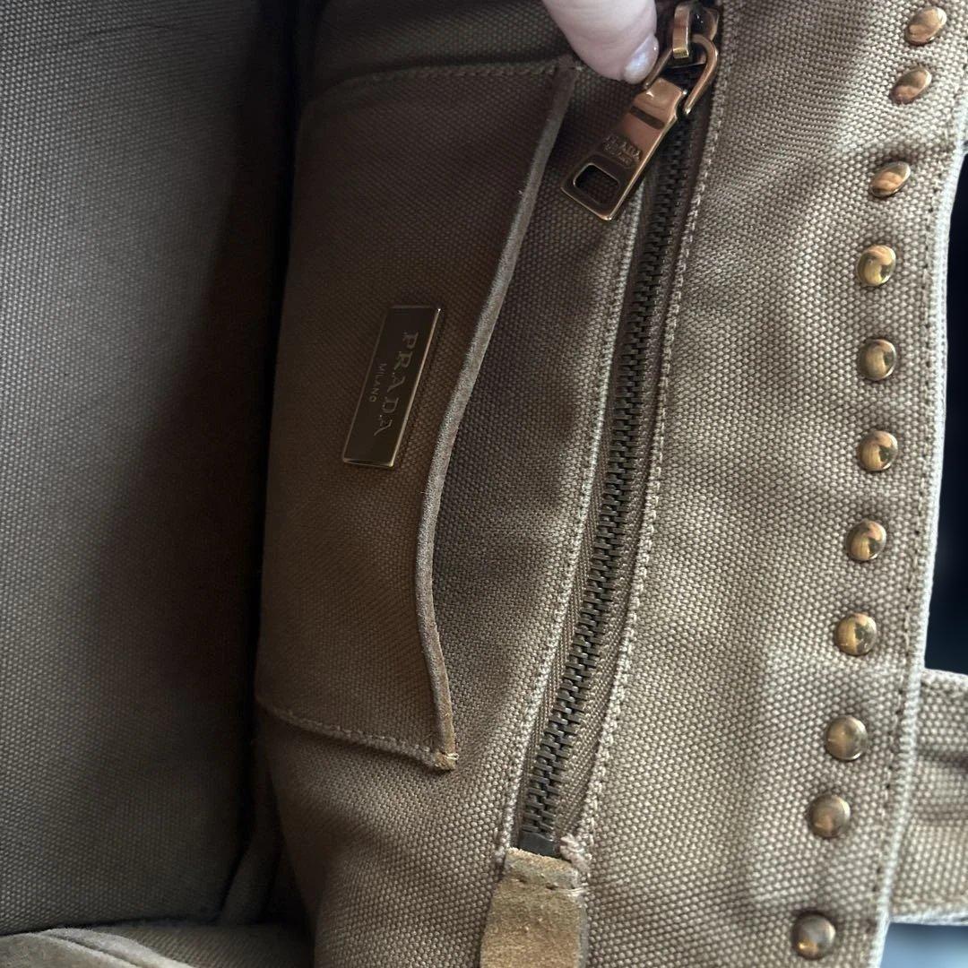 PRADA フリンジハンドバッグ ブラウン