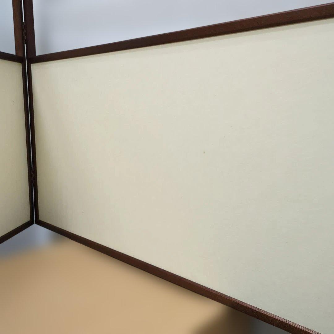 風炉先屏風　唐松　両面開き　白地　茶道具　屏風　衝立　紙箱