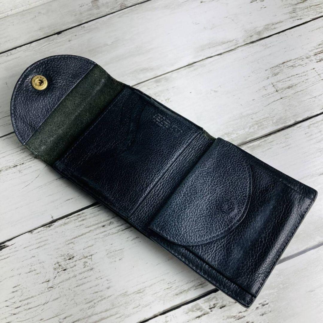 パンガシウスさま専用【高級感漂う黒の本革】二つ折り財布　バイソン刻印　ミニマル