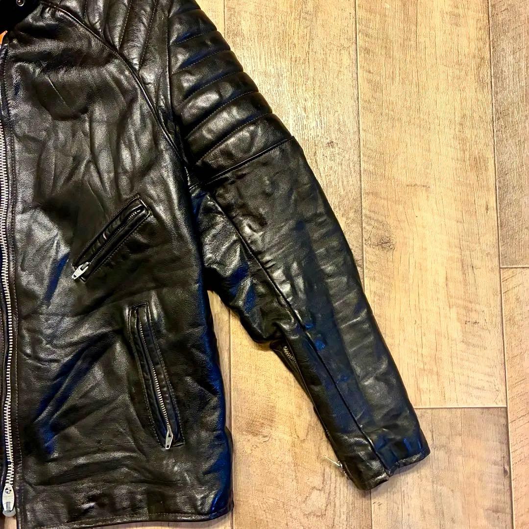 【70’s】Brimaco レザー シングルライダース 42 黒 カナダ製