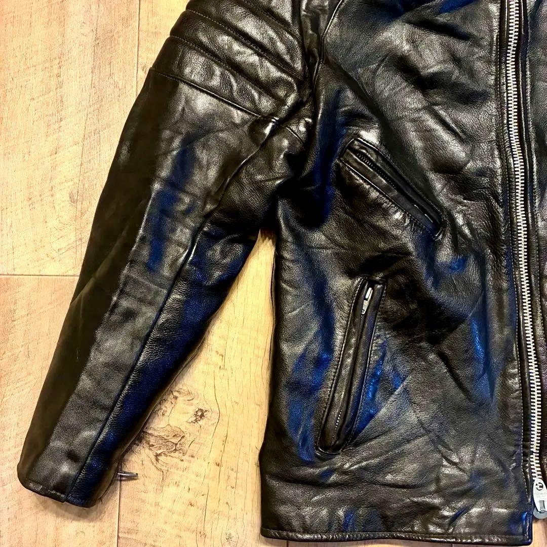 【70’s】Brimaco レザー シングルライダース 42 黒 カナダ製