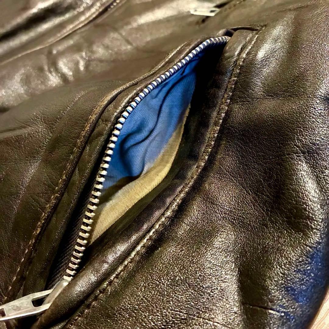 【70’s】Brimaco レザー シングルライダース 42 黒 カナダ製