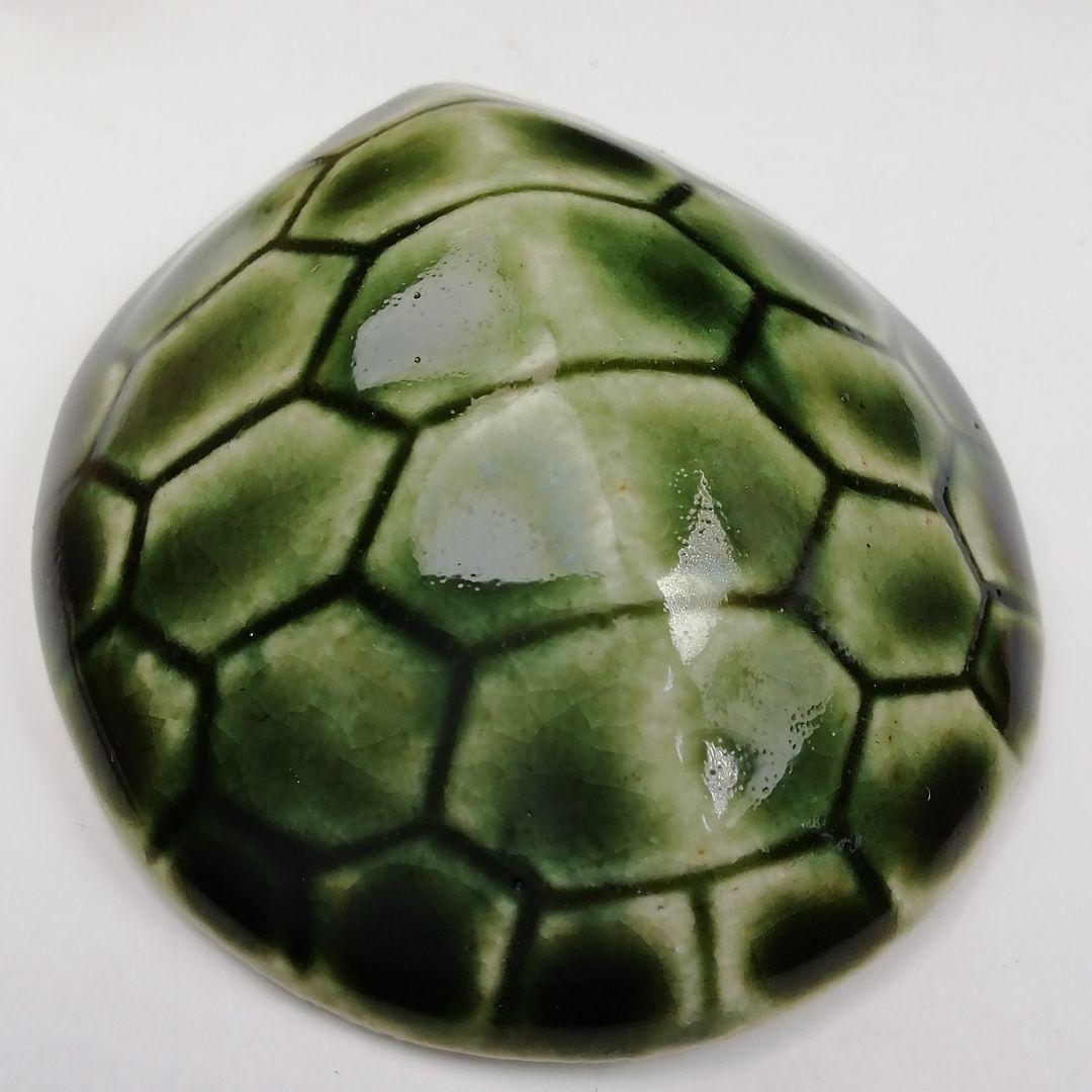 Ｔ８９９　香合　『織部　亀』『松本鉄山 作』　共箱　茶道具