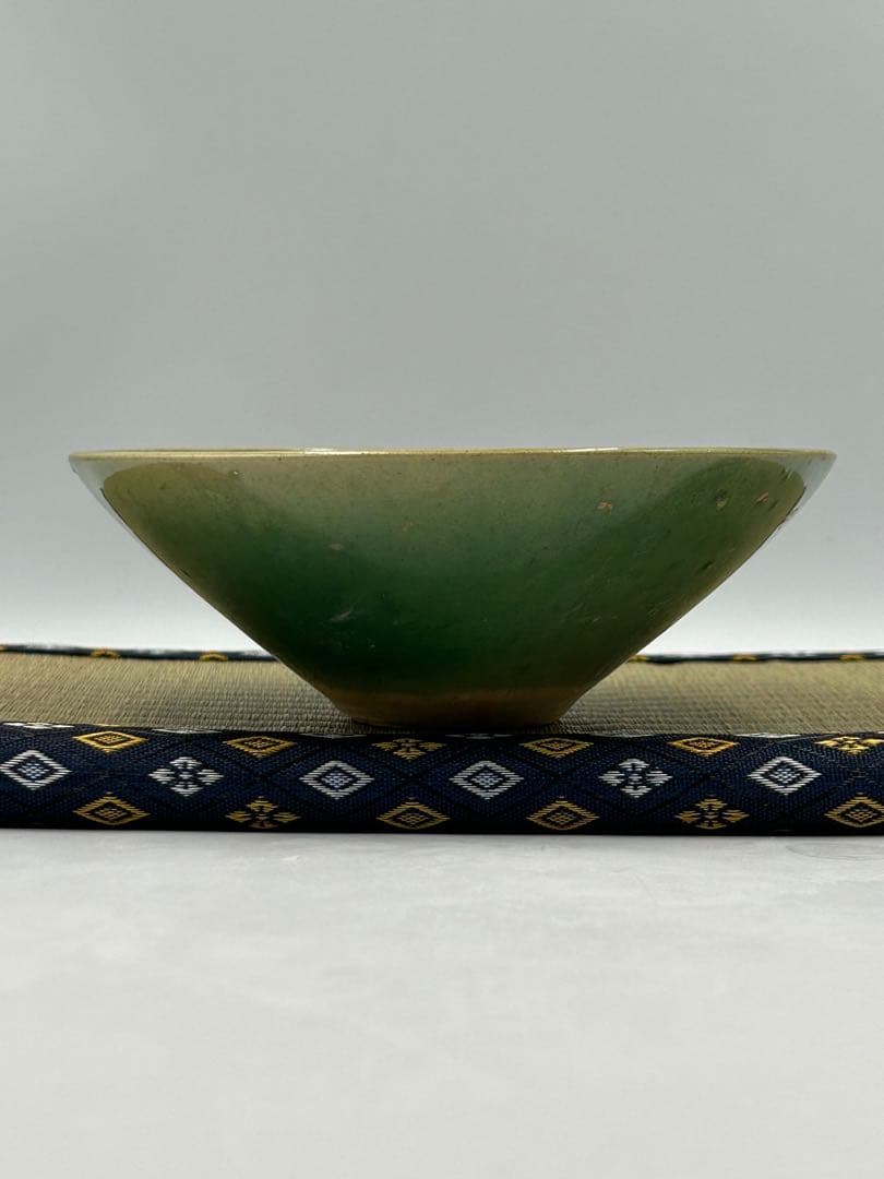 ★0030宋時代　吉州窯 緑釉鳳紋碗 磁器 ★天目茶碗 茶道具 茶器 唐物