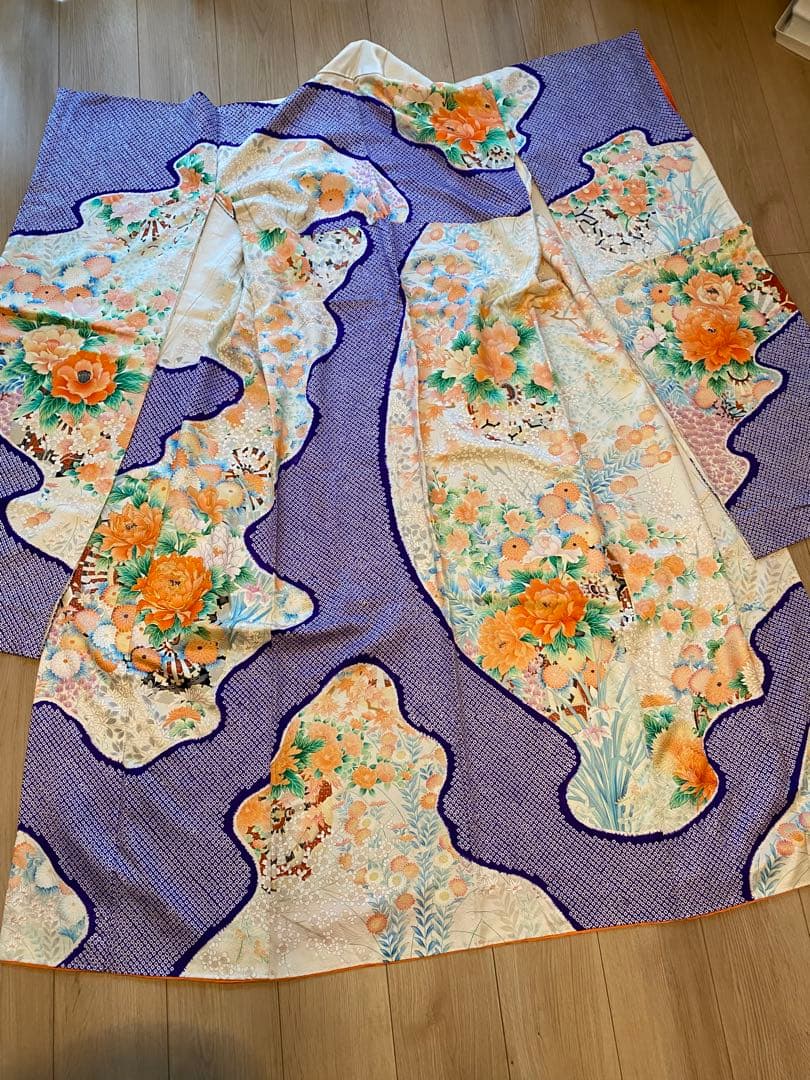 振袖2点セット　袋帯　振袖　着物　鹿子　牡丹　袴　卒業式　成人式