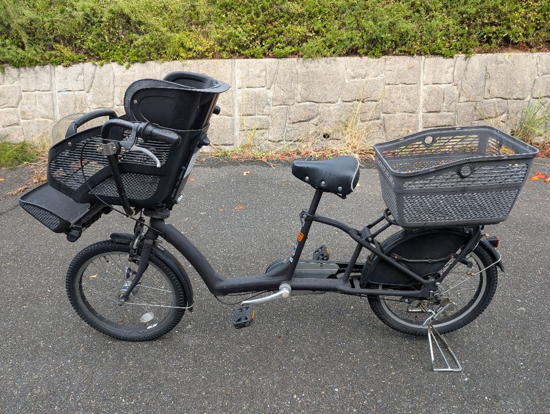 【引取限定】非電動シティサイクル チャイルドシート付 黒　ママチャリ　変速付