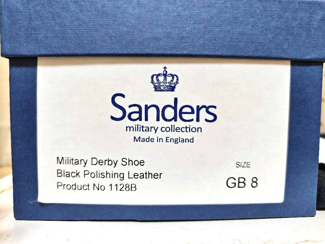 サンダース 1128B ポリッシュドレザー ミリタリー ダービー シューズ 8