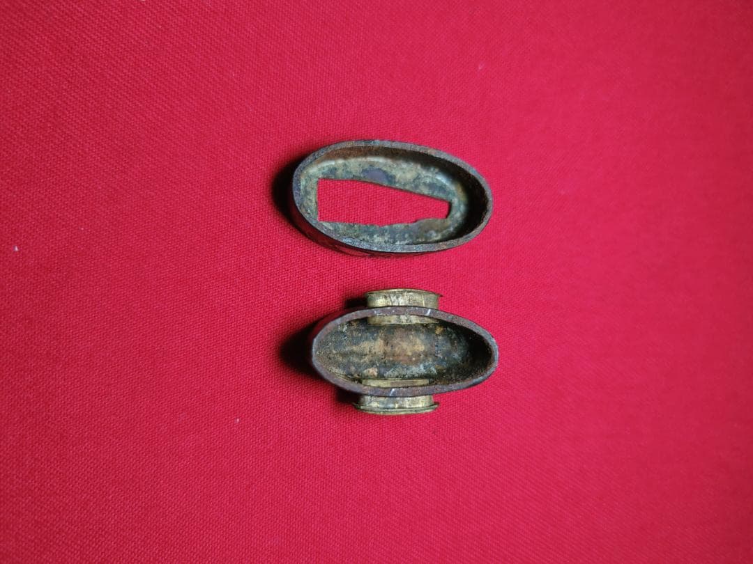 鉄地 鬼灯図 縁頭 銀色絵 拵 日本刀 刀装具 骨董 古美術