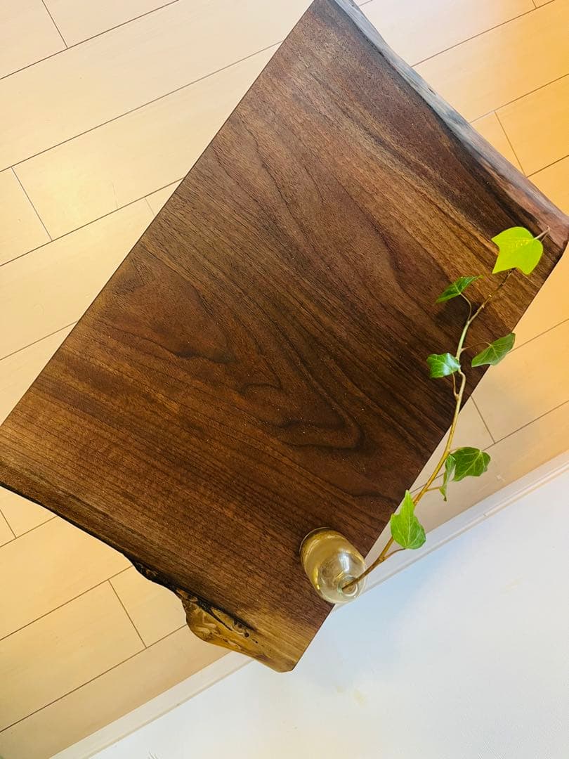 ブラックウォールナット　一枚板テーブル　ローテーブル ソファテーブル