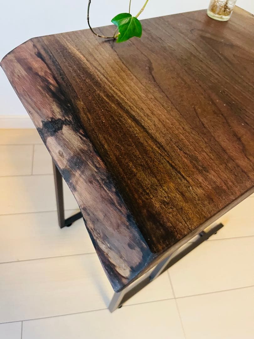 ブラックウォールナット　一枚板テーブル　ローテーブル ソファテーブル