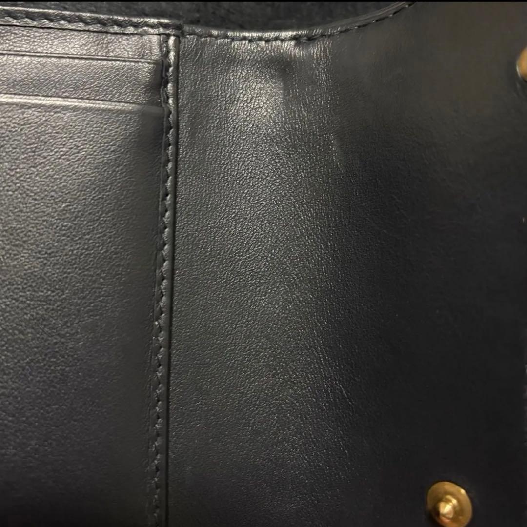 Dior サドル ウォレット ミニ財布 三つ折り ネイビー