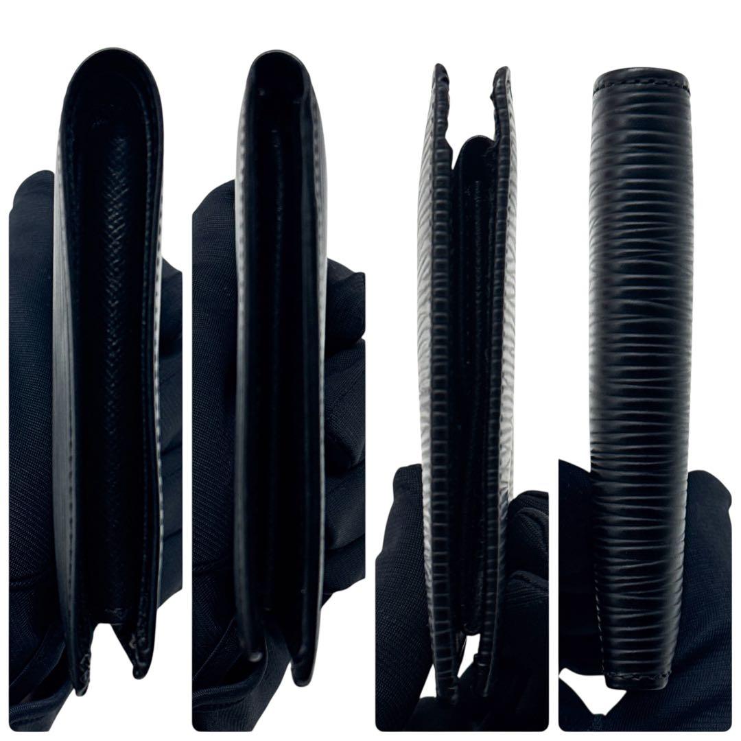 ルイヴィトン エピ マルコ 二つ折り財布 黒 財布 ブラック クレディモネ NM