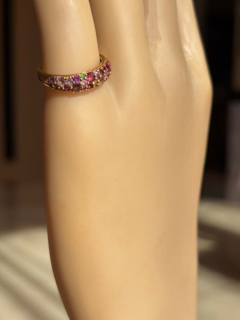 BIZOUXマルチカラージュエル K18YGリング ブーケ コスモス 9号