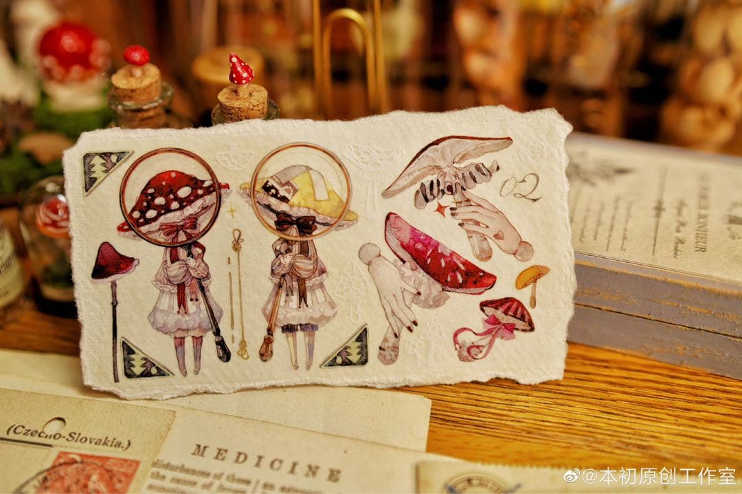 《絶版》海外　マスキングテープ　樹下下下 2点　（和紙）（47155）