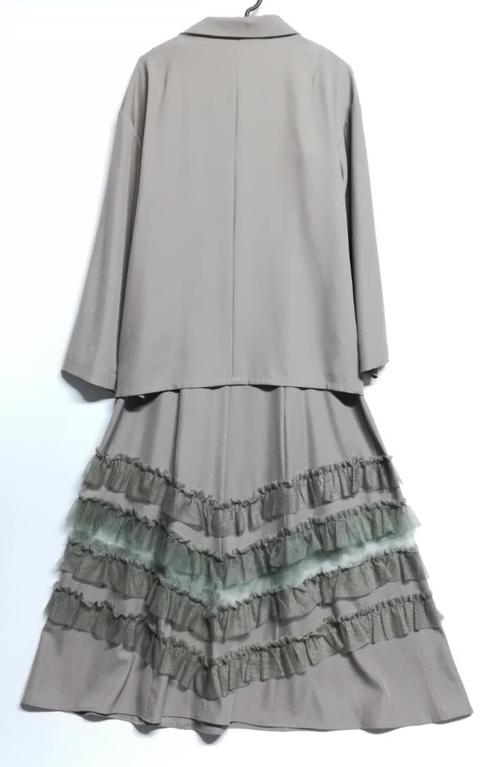 L 大きいサイズ niana ニアナ トランスペアレントヘムセットアップドレス