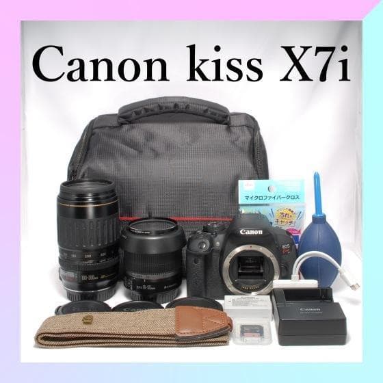 ✨スポーツ撮影に最適✨スマホ転送✨CANON KISS X7i　Wレンズ