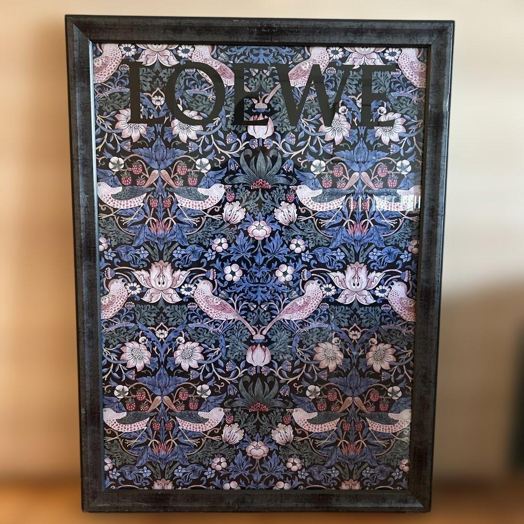 レア美品LOEWEロエベウィリアムモリスいちご泥棒ポスターフレーム