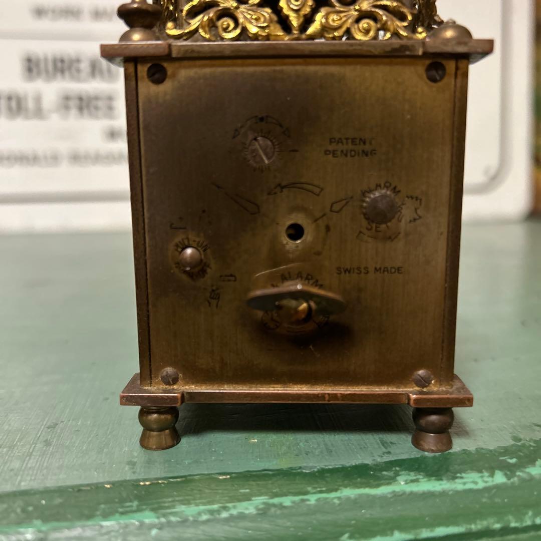ヴィンテージ Swiza スウィザ 置時計 手巻き ゴールド スイス製 真鍮