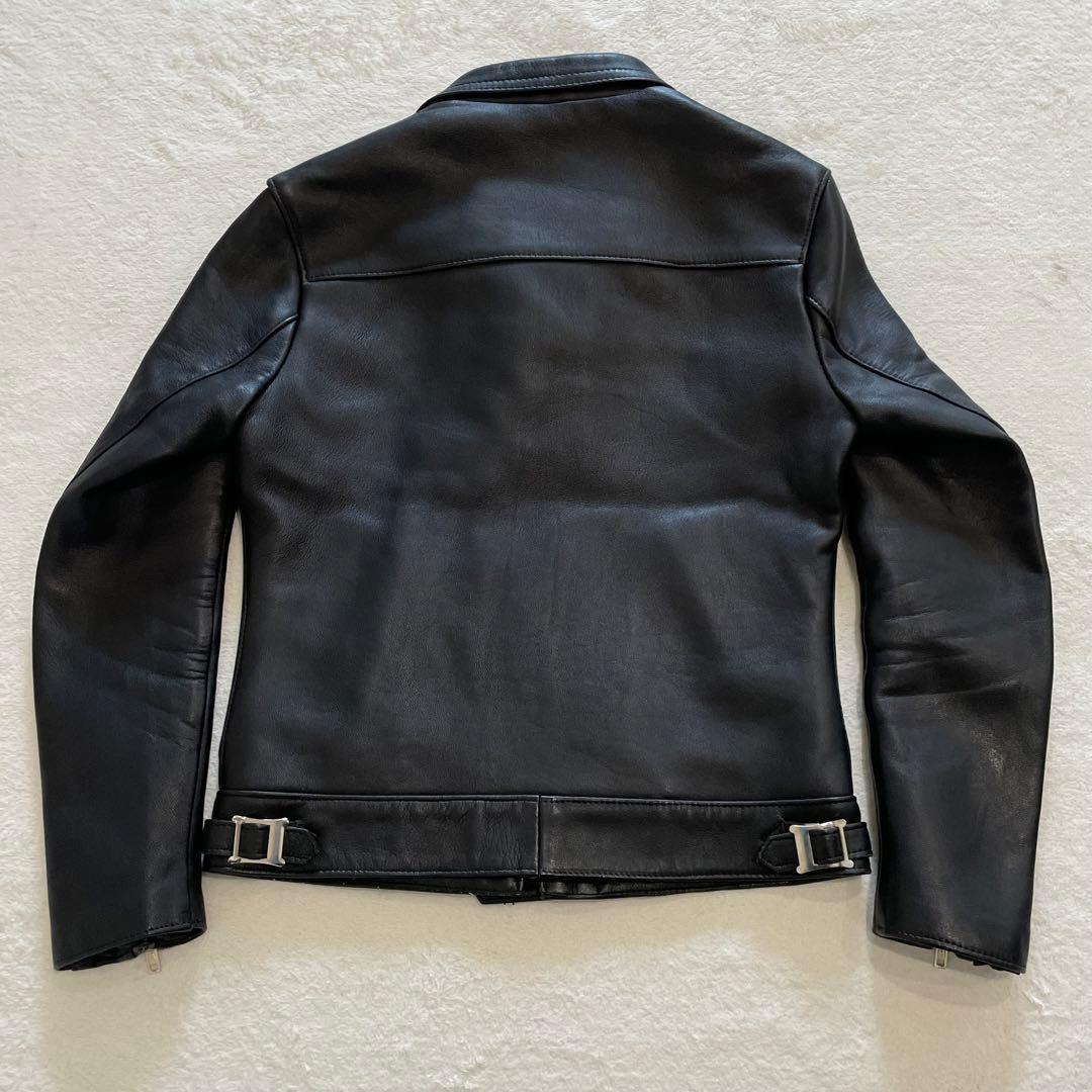 666 LEATHER WEAR レザージャケット ライダース 羊革 黒 英国製