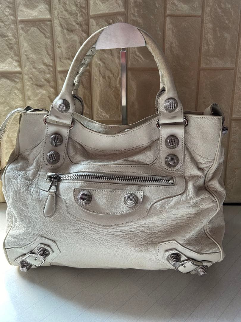 BALENCIAGAバレンシアガホワイトショルダーバッグ