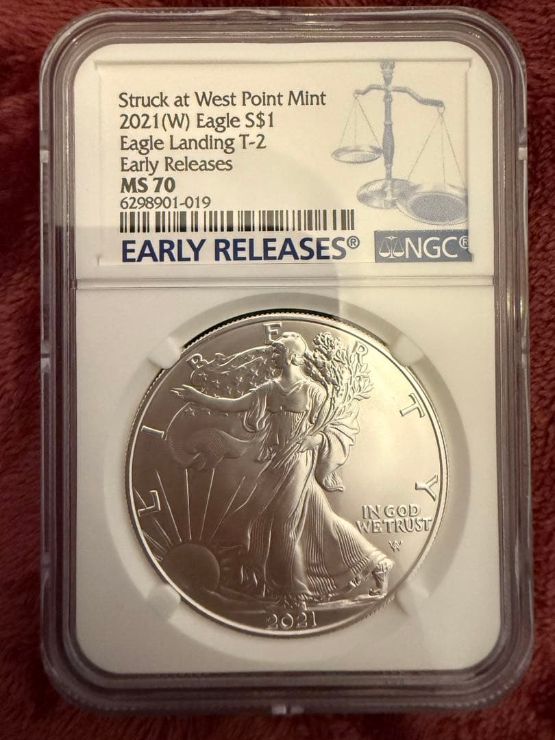 銀貨 Struck at West Point Mint 2021 MS70