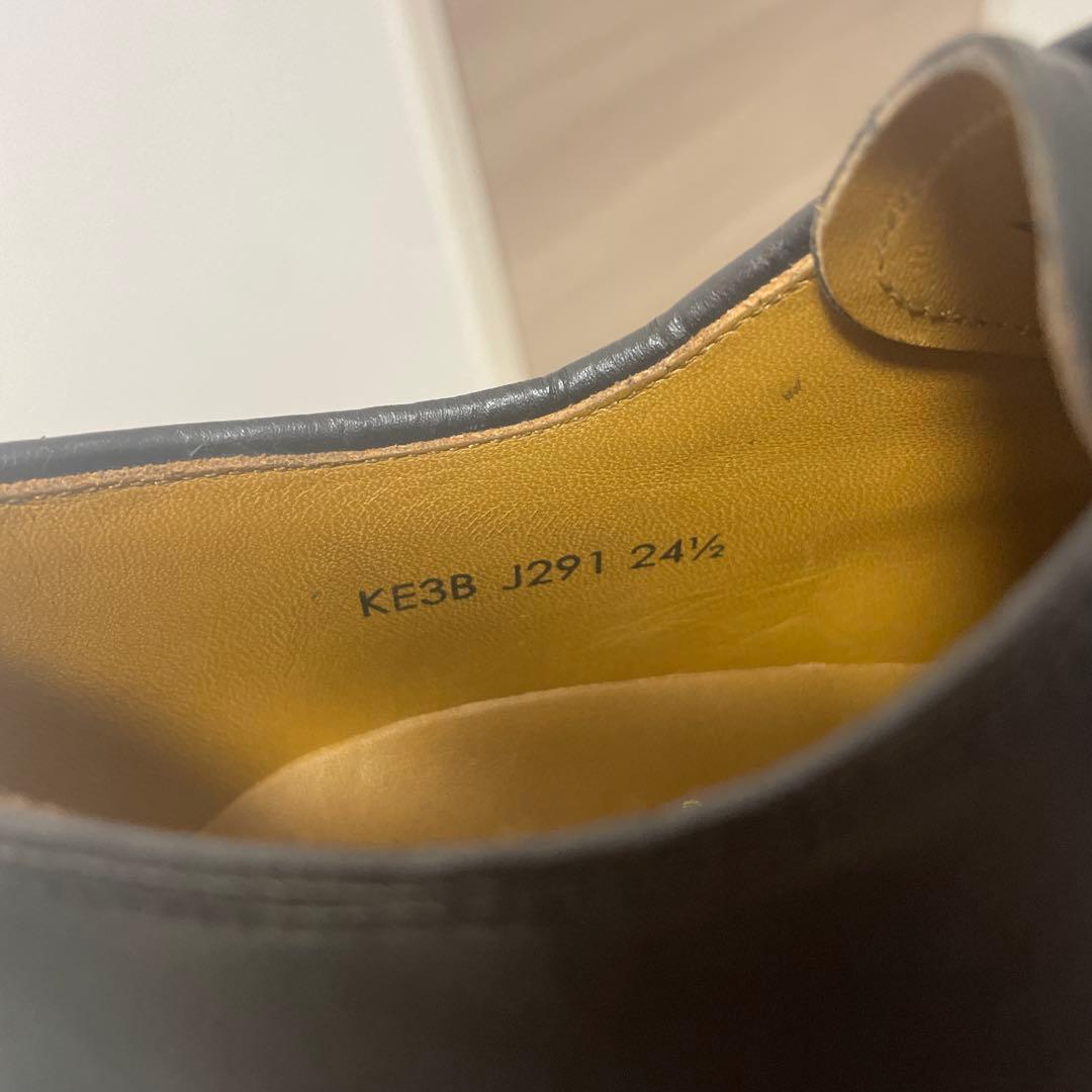 【未使用】リーガル　プレーントゥ　24.5 ブラック　J291 ハーフラバー付き